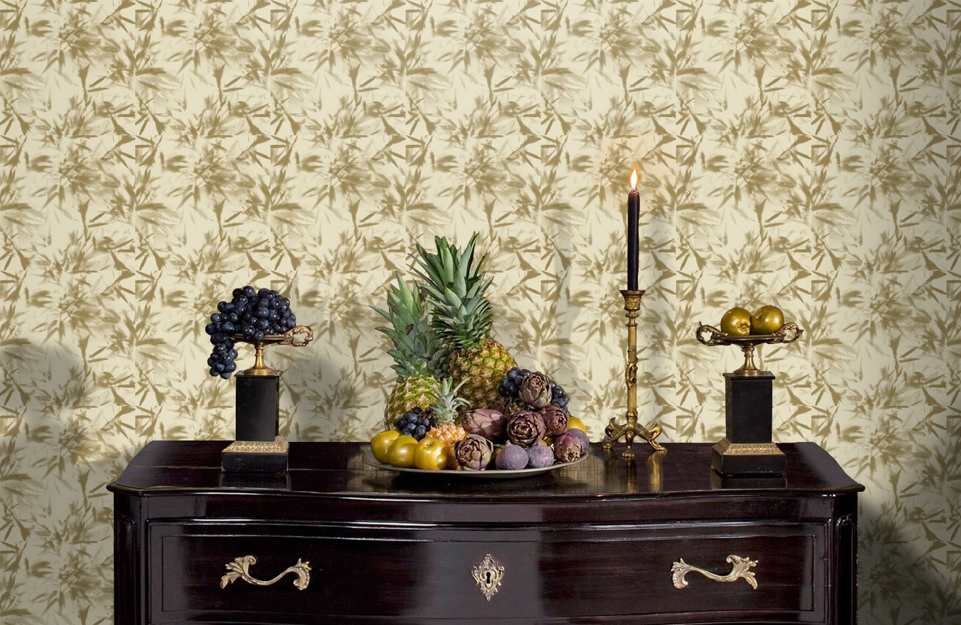 Обои 1985-3 фото в интерьере гостиной