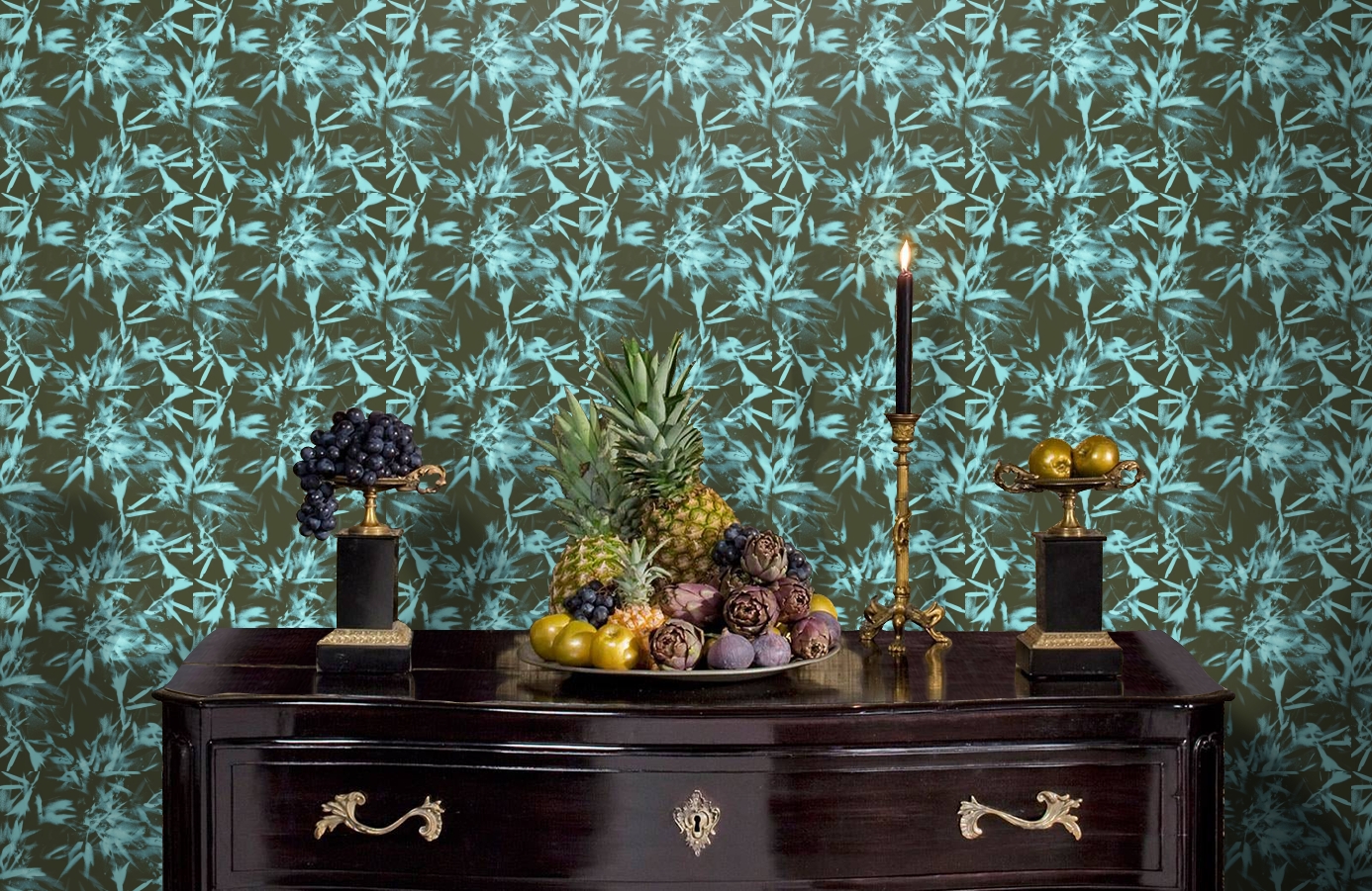 Обои 1985-4 фото в интерьере гостиной