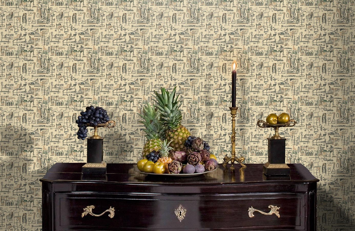 Обои 1998-4 9 фото в интерьере гостиной