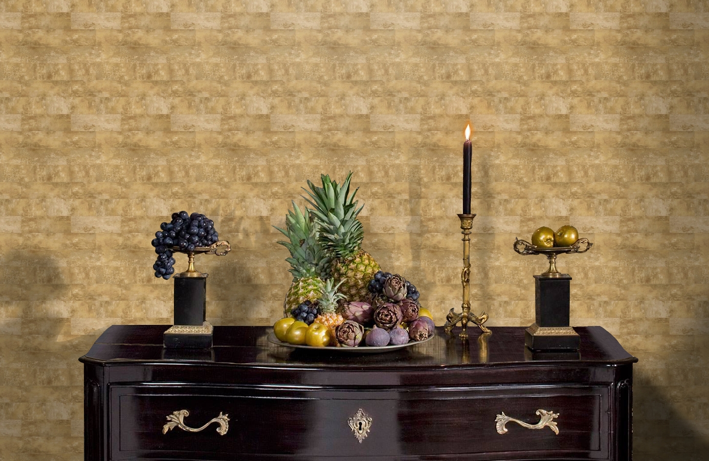 Обои HE50501 фото в интерьере гостиной