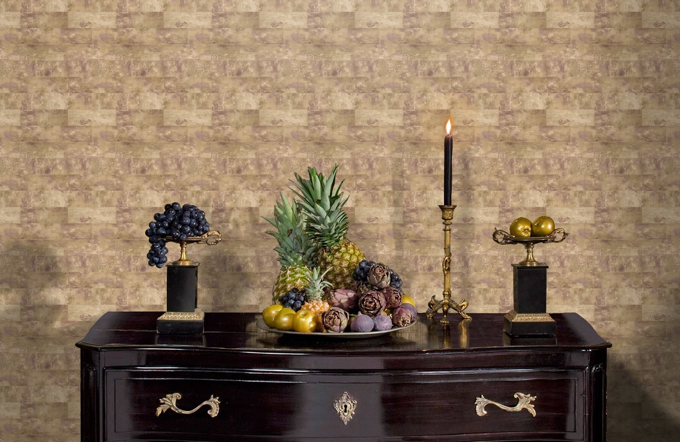 Обои HE50509 фото в интерьере гостиной