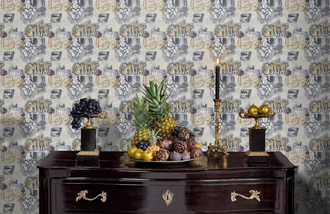 Обои 30468-3 фото в интерьере гостиной