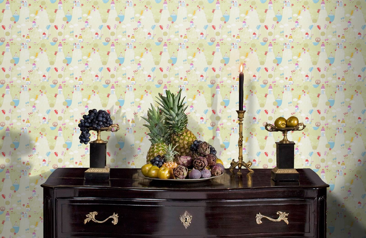 Обои 30595-2 фото в интерьере гостиной