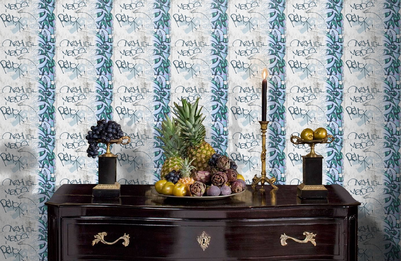 Обои 36986-2 фото в интерьере гостиной