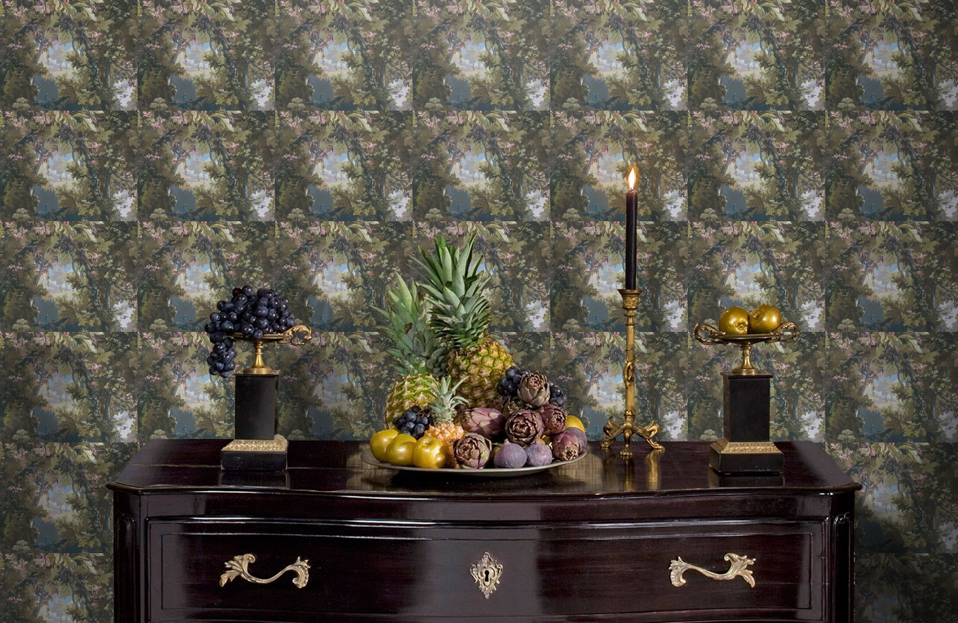 Обои 37652-2 фото в интерьере гостиной