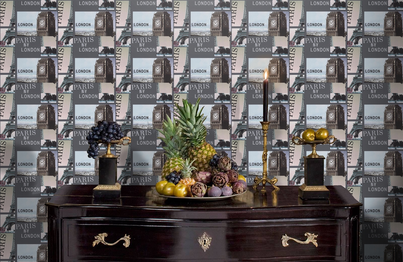 Обои 95850-1 фото в интерьере гостиной