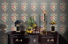 Обои Hastings Charcoal HS05 фото в интерьере гостиной превью