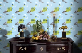 Обои DL21139 фото в интерьере гостиной превью