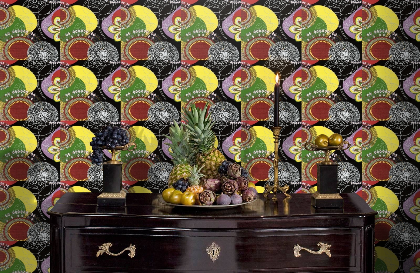 Обои 512-1 фото в интерьере гостиной