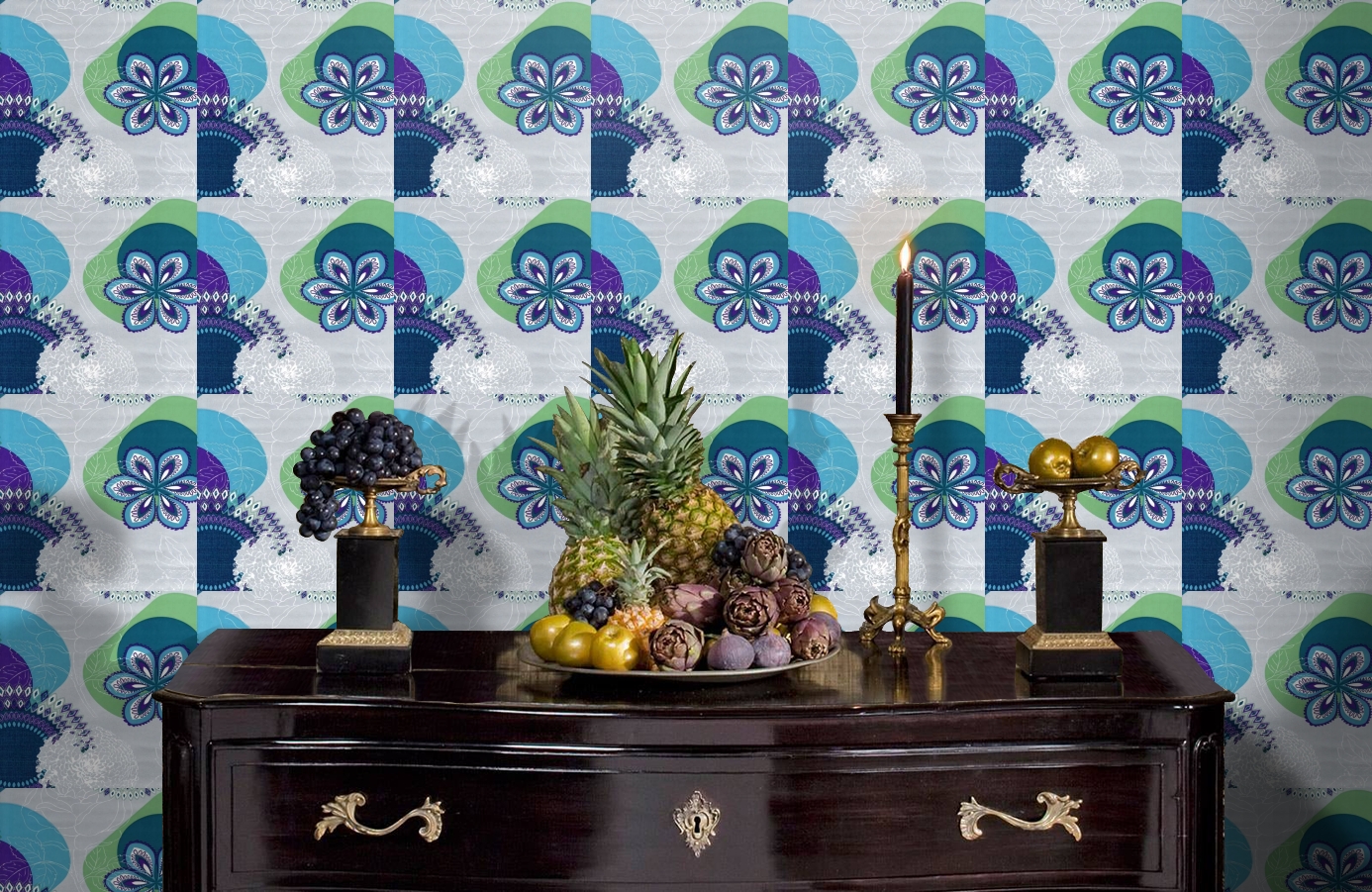 Обои 512-4 фото в интерьере гостиной