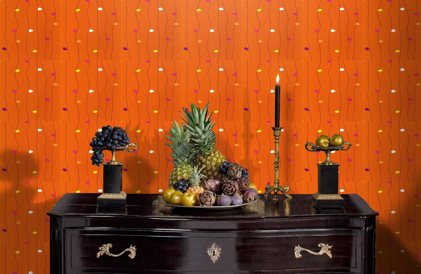 Обои 519-5 фото в интерьере гостиной