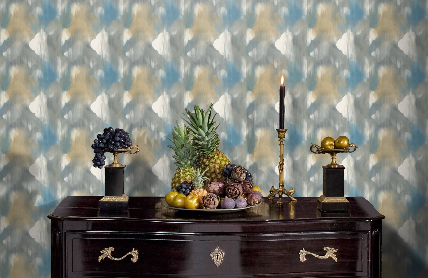 Обои AH40302 фото в интерьере гостиной