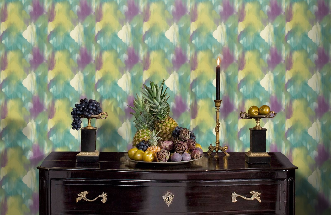 Обои AH40309 фото в интерьере гостиной