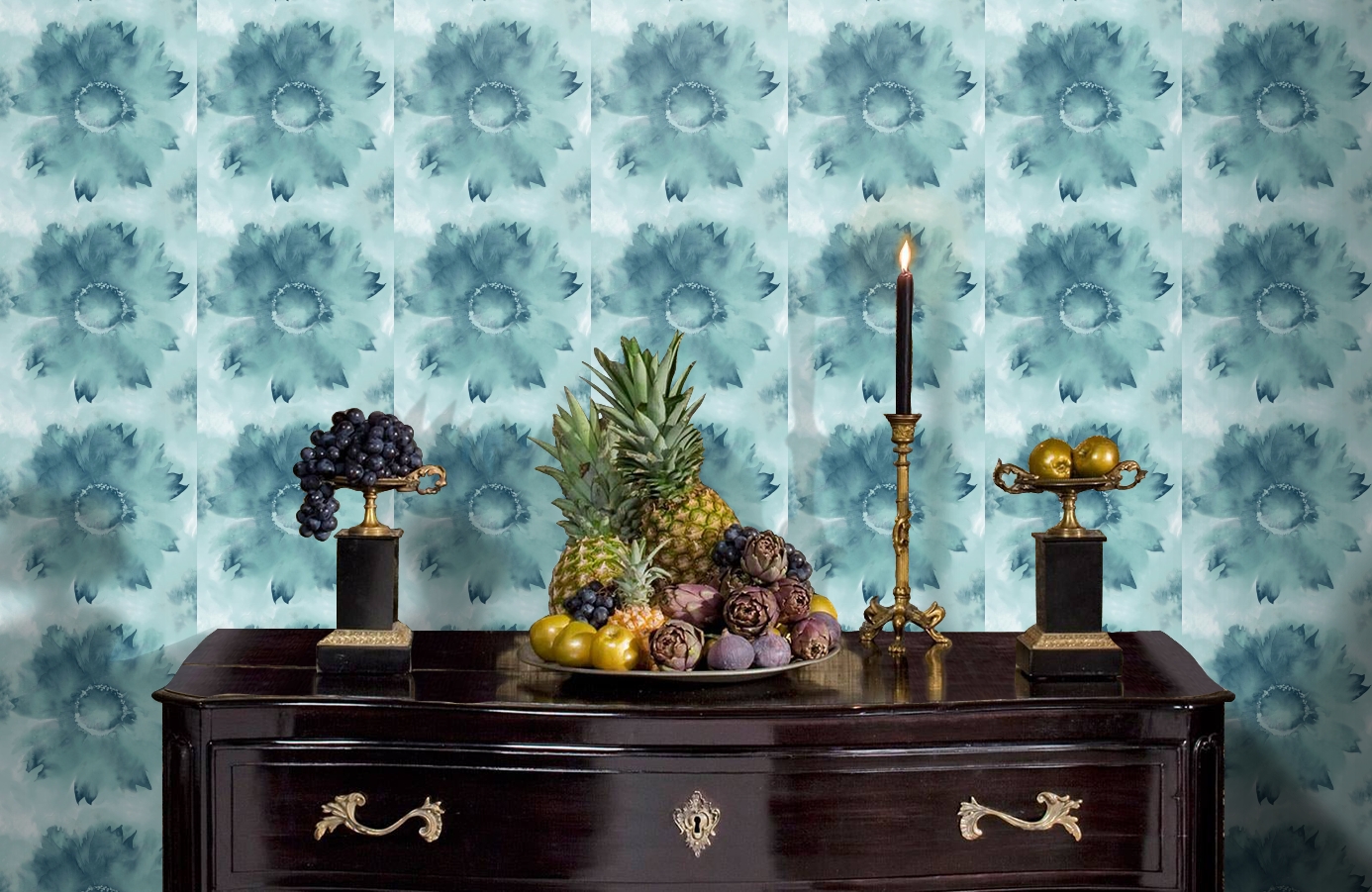 Обои AH40502 фото в интерьере гостиной