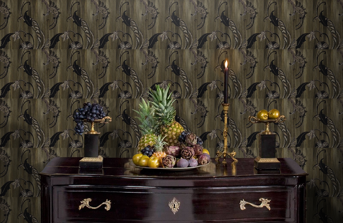 Обои DV40500 фото в интерьере гостиной