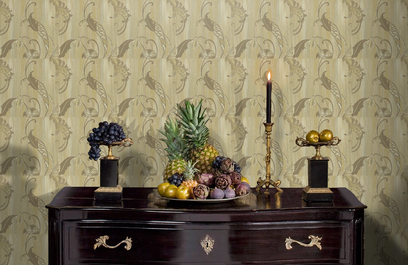 Обои DV40507 фото в интерьере гостиной