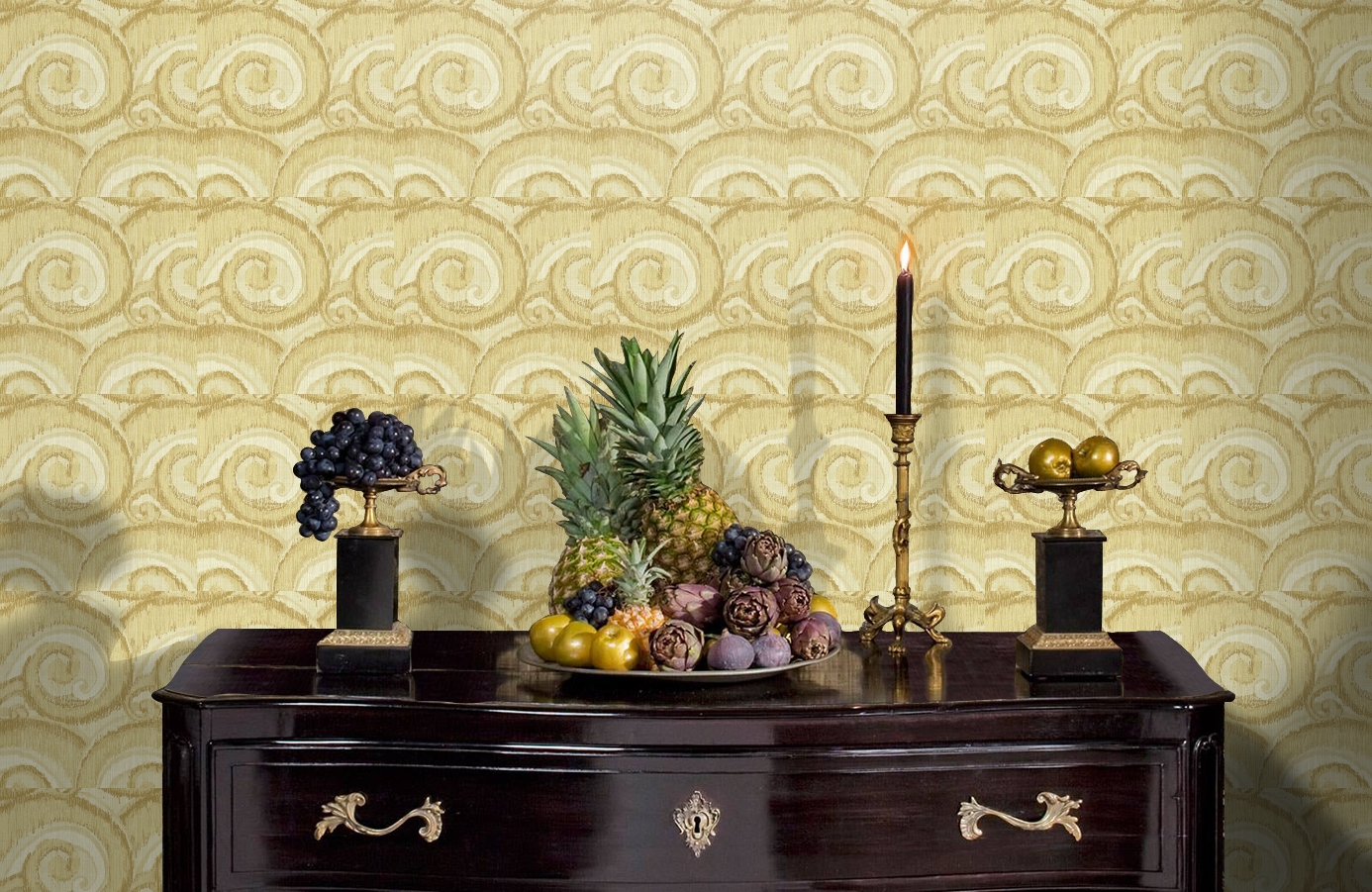 Обои DV40803 фото в интерьере гостиной