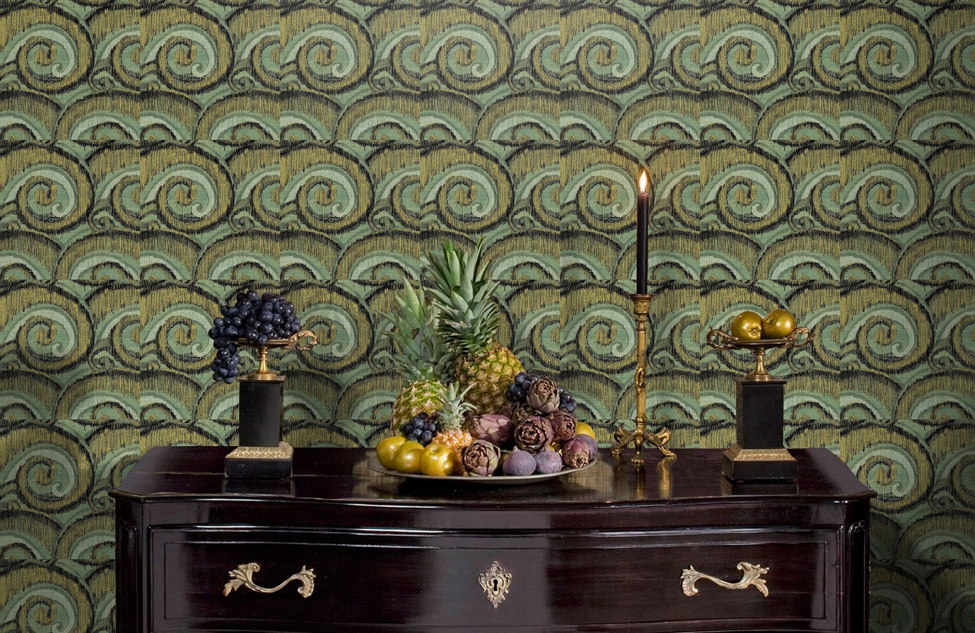 Обои DV40804 фото в интерьере гостиной