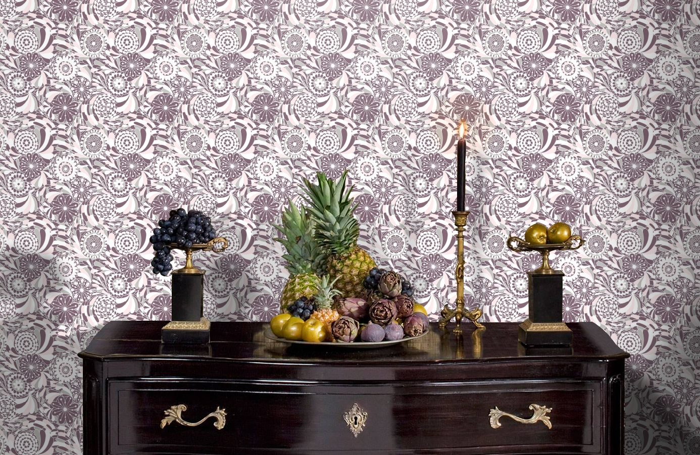 Обои 2005-3 фото в интерьере гостиной