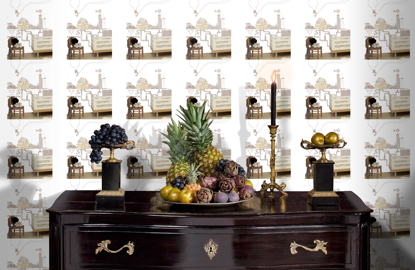 Обои M1003-1 фото в интерьере гостиной