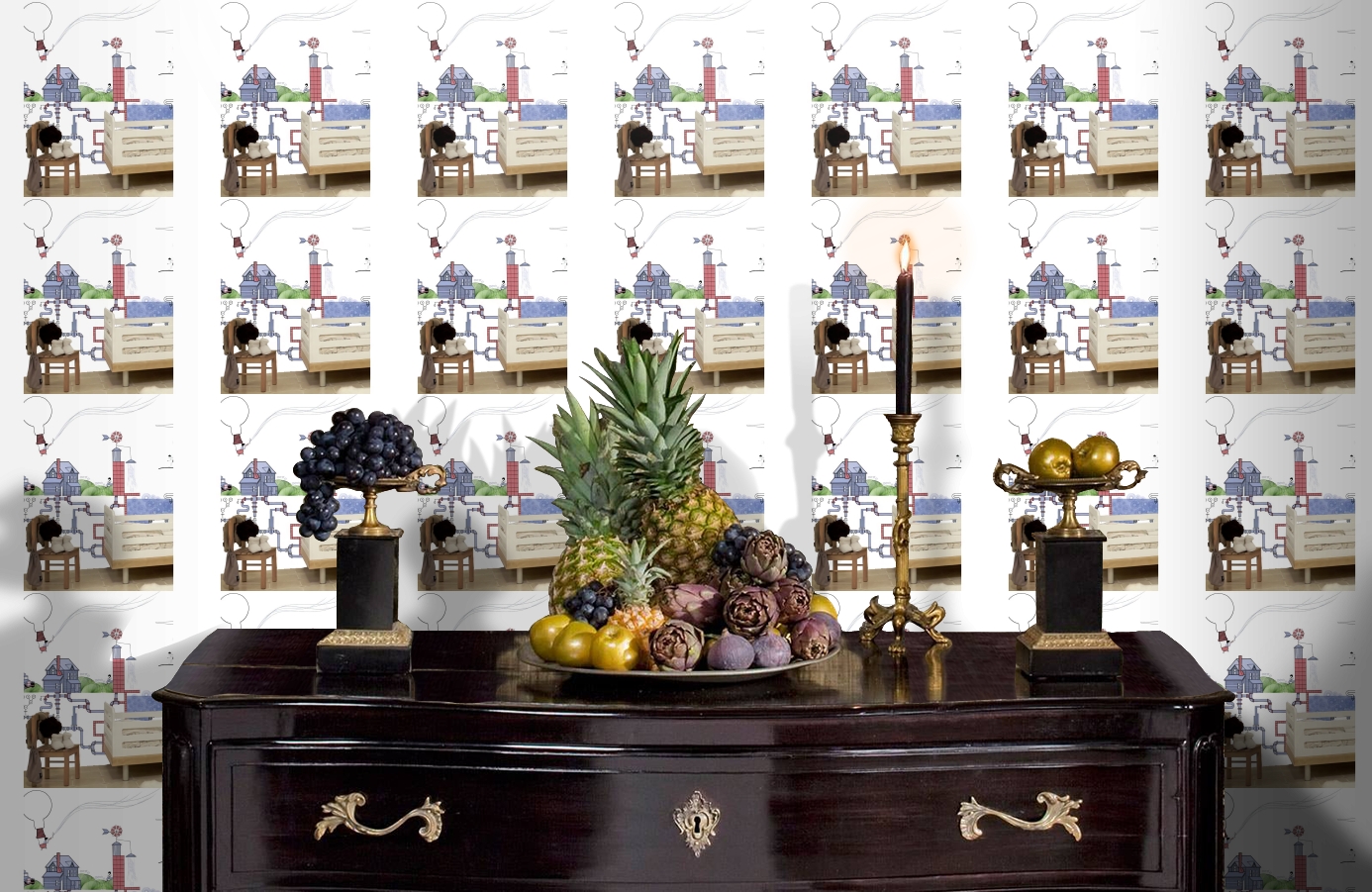 Обои M1003-3 фото в интерьере гостиной