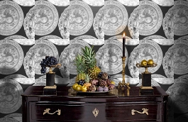 Обои Cargo Taupe фото в интерьере гостиной превью