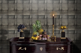 Обои Colonial Charcoal CO01 фото в интерьере гостиной превью