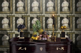 Обои Gallery A Charcoal фото в интерьере гостиной превью