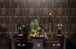 Обои Library A Stone фото в интерьере гостиной превью