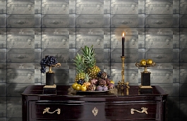 Обои Luggage Gunmetal LU01 фото в интерьере гостиной превью