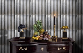 Обои Palmer Steel PA02 фото в интерьере гостиной превью