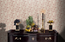 Обои Aviary Toile Rouge фото в интерьере гостиной превью