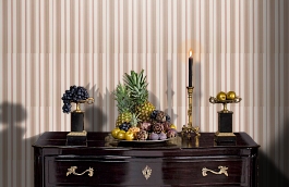 Обои Remi Stripe Rose фото в интерьере гостиной превью