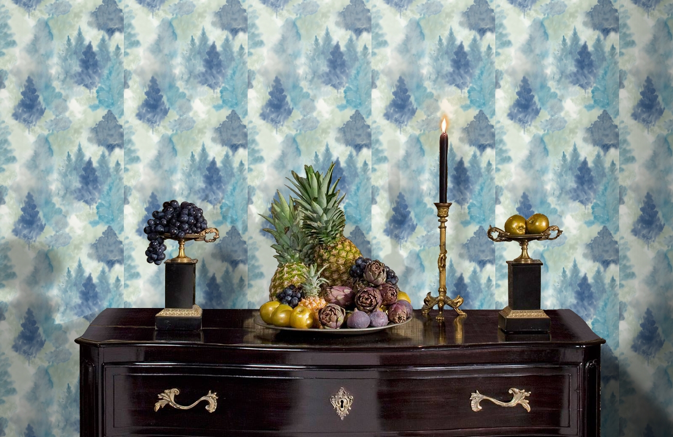 Обои AH41202 фото в интерьере гостиной