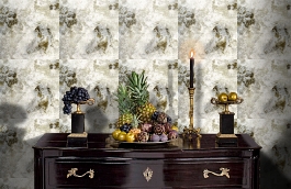 Обои 2 фото в интерьере гостиной превью