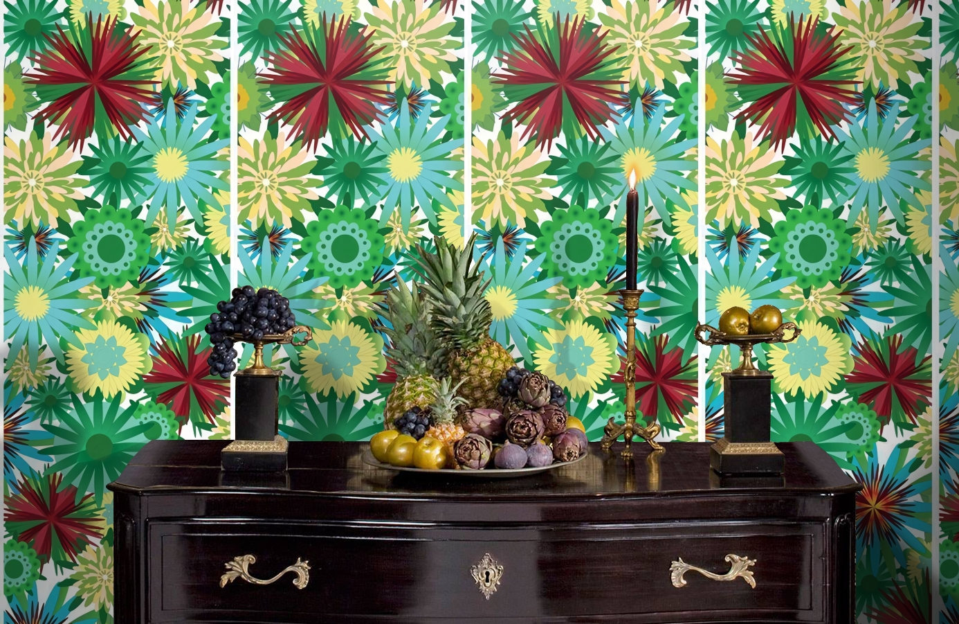 Обои P031202-2 фото в интерьере гостиной