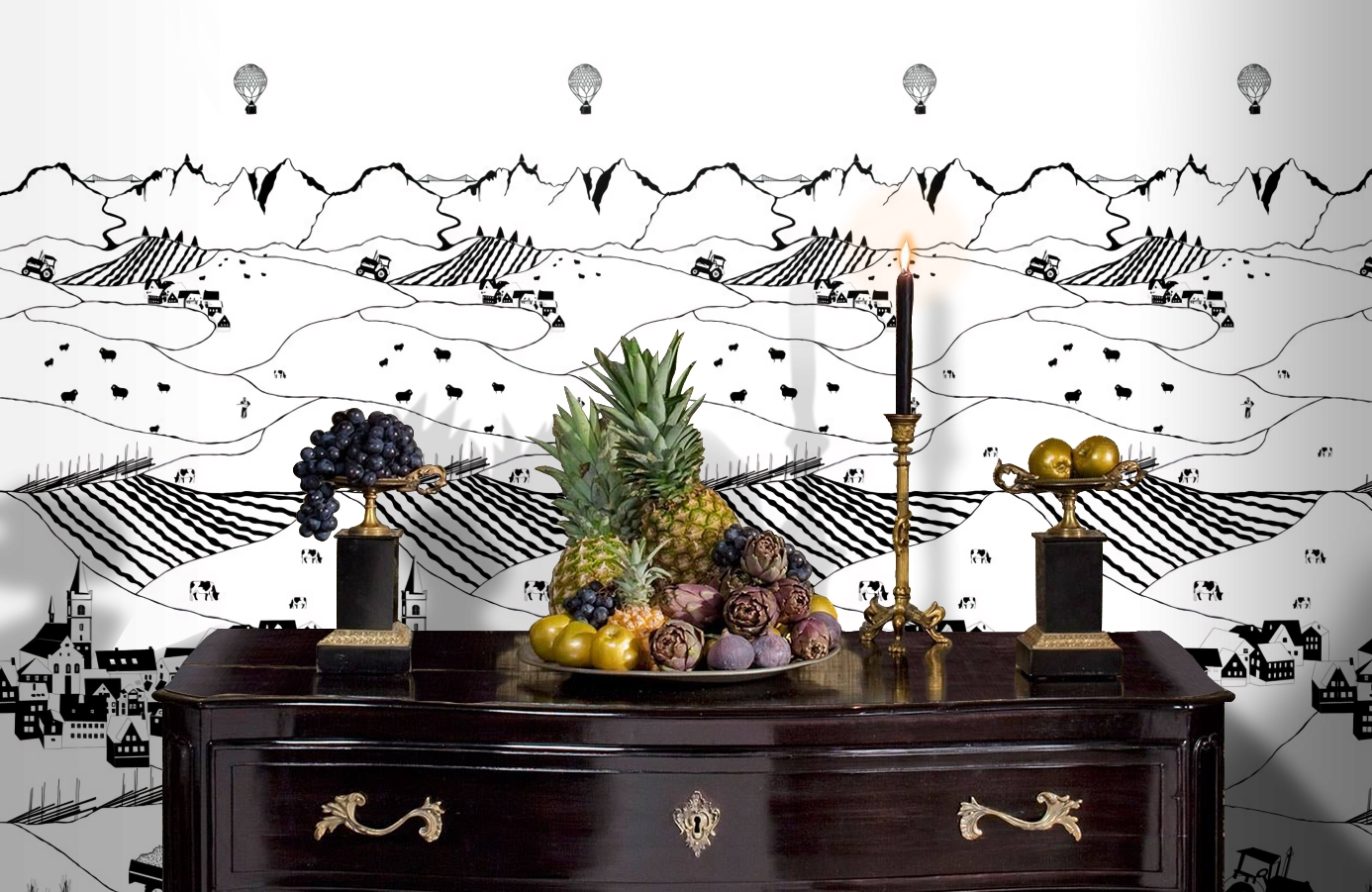 Обои P120902-2 фото в интерьере гостиной