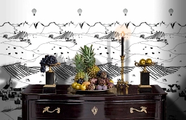 Обои P120902-2 фото в интерьере гостиной превью