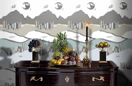 Обои P120904-2 фото в интерьере гостиной превью