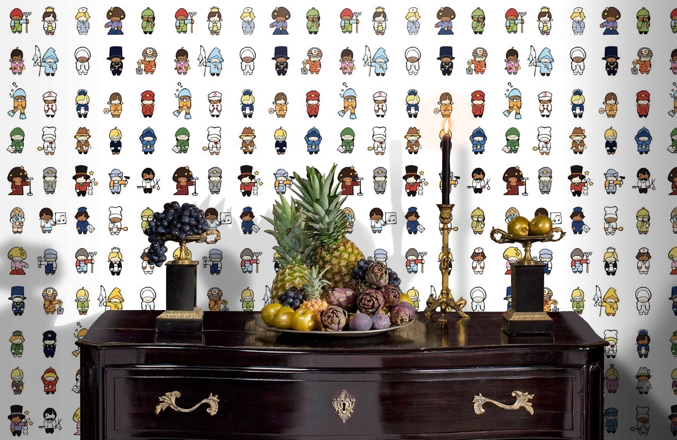 Обои P121501-2 фото в интерьере гостиной