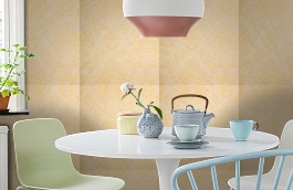 Обои Bergamo Honey-103 фото в интерьере кухни превью