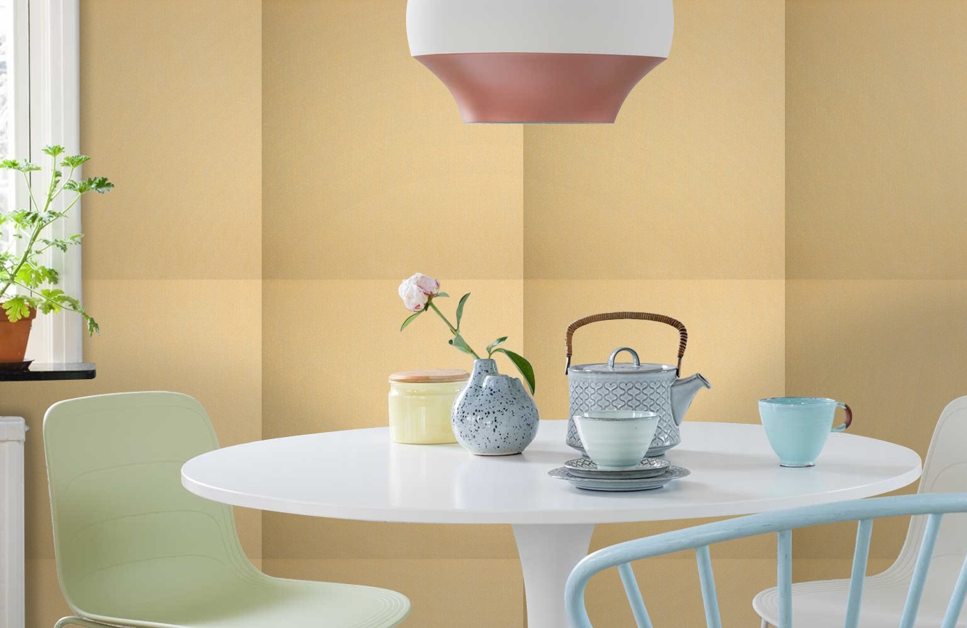 Обои Como Honey-103 фото в интерьере кухни