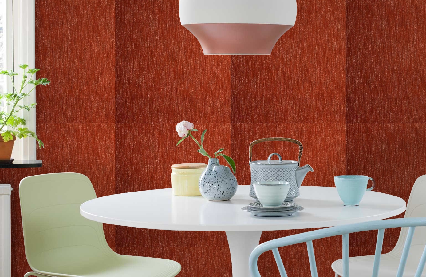 Обои Como Rubino-131 фото в интерьере кухни