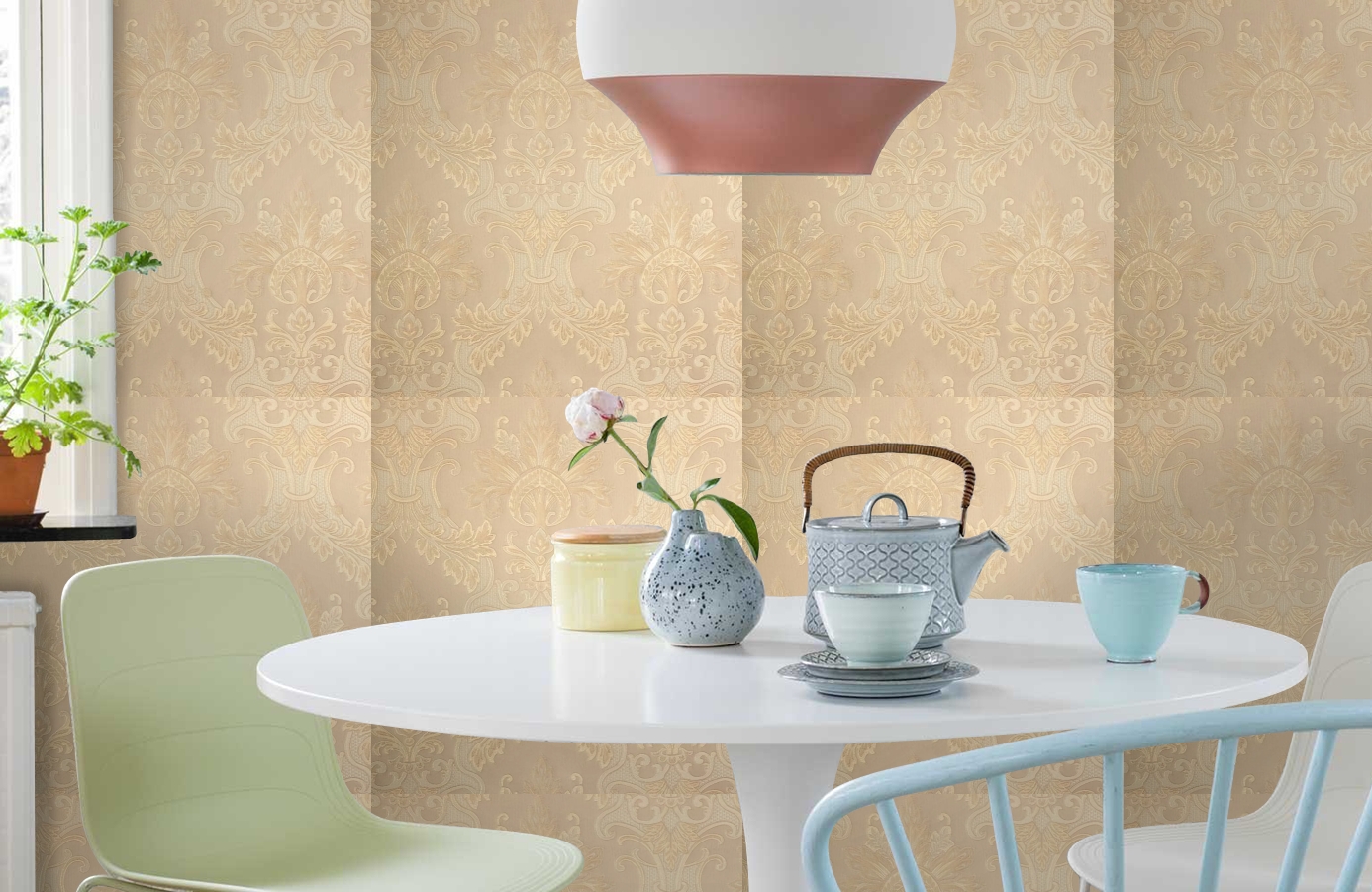 Обои Milano Shade-101 фото в интерьере кухни