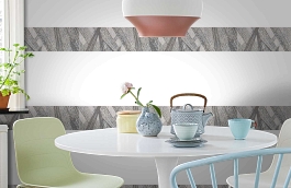 Обои macro-004 palm silver фото в интерьере кухни превью