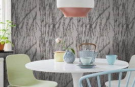 Обои macro-007 virginia silver фото в интерьере кухни превью