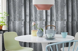 Обои macro-011 bamboo slate фото в интерьере кухни превью