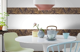 Обои macro-013 flower gold фото в интерьере кухни превью