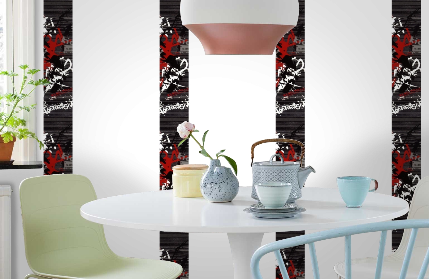 Обои SL15 5055 250*60 фото в интерьере кухни Обои SL15 5055 250*60 фото в интерьере кухни