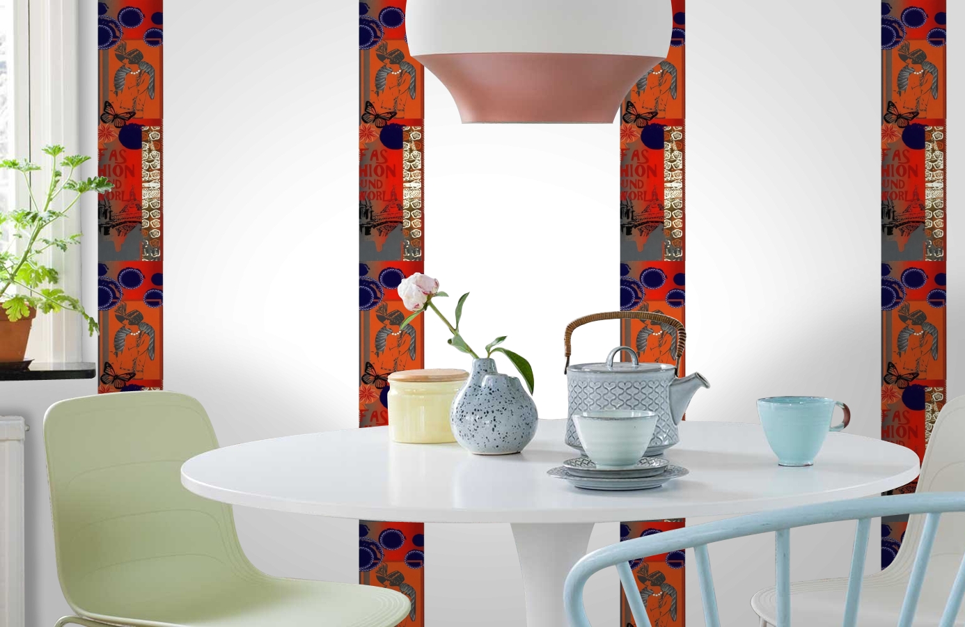 Обои SL15 5061 250*60 фото в интерьере кухни